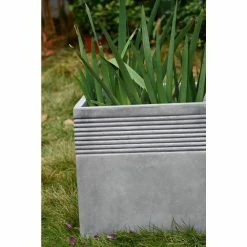 KANTE Small 15 in. Tall Natural Lightweight Concrete Modern Square Outdoor Planter -Vigoro Platers Store natural concrete kante plant pots rf0128b c80021 77 1000