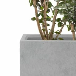 KANTE 6.89"W x 19.49"L x 15.94"H Rectangular Natural Finish Lightweight Concrete and Fiberglass Long Planter w/ Drainage Hole -Vigoro Platers Store natural concrete kante plant pots rf0260a c80021 1f 1000