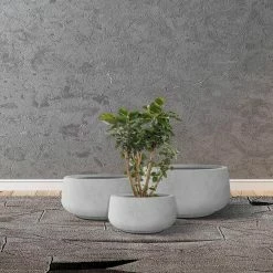 KANTE 21.6", 16.9", and 12.5"W Round Natural Concrete Elegant Planters, Set of 3 Outdoor Indoor Seamless w/ Drainage Hole 15 KANTE 21.6", 16.9", and 12.5"W Round Natural Concrete Elegant Planters, Set of 3 Outdoor Indoor Seamless w/ Drainage Hole -Vigoro Platers Store natural concrete kante plant pots rf2015021abc c80021 44 1000