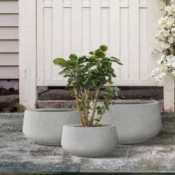 KANTE 21.6", 16.9", and 12.5"W Round Natural Concrete Elegant Planters, Set of 3 Outdoor Indoor Seamless w/ Drainage Hole 17 KANTE 21.6", 16.9", and 12.5"W Round Natural Concrete Elegant Planters, Set of 3 Outdoor Indoor Seamless w/ Drainage Hole -Vigoro Platers Store natural concrete kante plant pots rf2015021abc c80021 76 1000