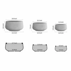 KANTE 21.6", 16.9", and 12.5"W Round Natural Concrete Elegant Planters, Set of 3 Outdoor Indoor Seamless w/ Drainage Hole 12 KANTE 21.6", 16.9", and 12.5"W Round Natural Concrete Elegant Planters, Set of 3 Outdoor Indoor Seamless w/ Drainage Hole -Vigoro Platers Store natural concrete kante plant pots rf2015021abc c80021 c3 1000