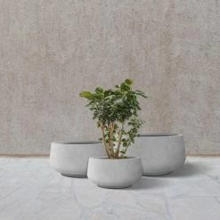 KANTE 21.6", 16.9", and 12.5"W Round Natural Concrete Elegant Planters, Set of 3 Outdoor Indoor Seamless w/ Drainage Hole 16 KANTE 21.6", 16.9", and 12.5"W Round Natural Concrete Elegant Planters, Set of 3 Outdoor Indoor Seamless w/ Drainage Hole -Vigoro Platers Store natural concrete kante plant pots rf2015021abc c80021 fa 1000