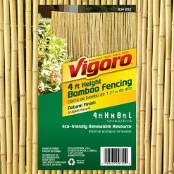 Vigoro 4 ft. H x 6 ft. W Natural Bamboo Fence 12 Vigoro 4 ft. H x 6 ft. W Natural Bamboo Fence -Vigoro Platers Store natural vigoro garden fencing 4477405 4f 1000