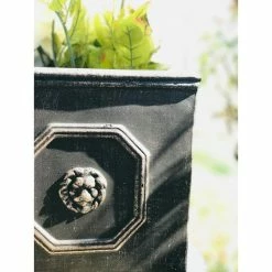 KANTE 12.6 in. Tall Oil Rubbed Bronze Lightweight Concrete Classic Square English Style Lion Head Planter -Vigoro Platers Store oil rubbed bronze kante plant pots rf0172b c80201 4f 1000
