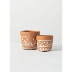 SULLIVANS Orange Cement Planter (Set of 2) 9 SULLIVANS Orange Cement Planter (Set of 2) -Vigoro Platers Store orange sullivans plant pots cmt1180 1f 1000