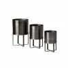 SULLIVANS Pewter Metal Planter With Stand (Set of 3) 1 SULLIVANS Pewter Metal Planter With Stand (Set of 3) -Vigoro Platers Store pewter sullivans plant pots met1627 64 1000