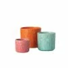 SULLIVANS Multi-Color Ceramic Floral Relief Flower Pot (Set of 3) -Vigoro Platers Store pink blue orange sullivans plant pots cm2872 64 1000