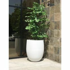KANTE 21.7 in. H Round Pure White Concrete Indoor Outdoor Modern Tall Planter -Vigoro Platers Store pure white kante plant pots osc0066a c80011 1f 1000