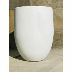KANTE 21.7 in. H Round Pure White Concrete Indoor Outdoor Modern Tall Planter -Vigoro Platers Store pure white kante plant pots osc0066a c80011 4f 1000
