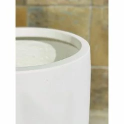 KANTE 21.7 in. H Round Pure White Concrete Indoor Outdoor Modern Tall Planter -Vigoro Platers Store pure white kante plant pots osc0066a c80011 66 1000