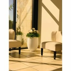 KANTE 21.7 in. H Round Pure White Concrete Indoor Outdoor Modern Tall Planter -Vigoro Platers Store pure white kante plant pots osc0066a c80011 fa 1000