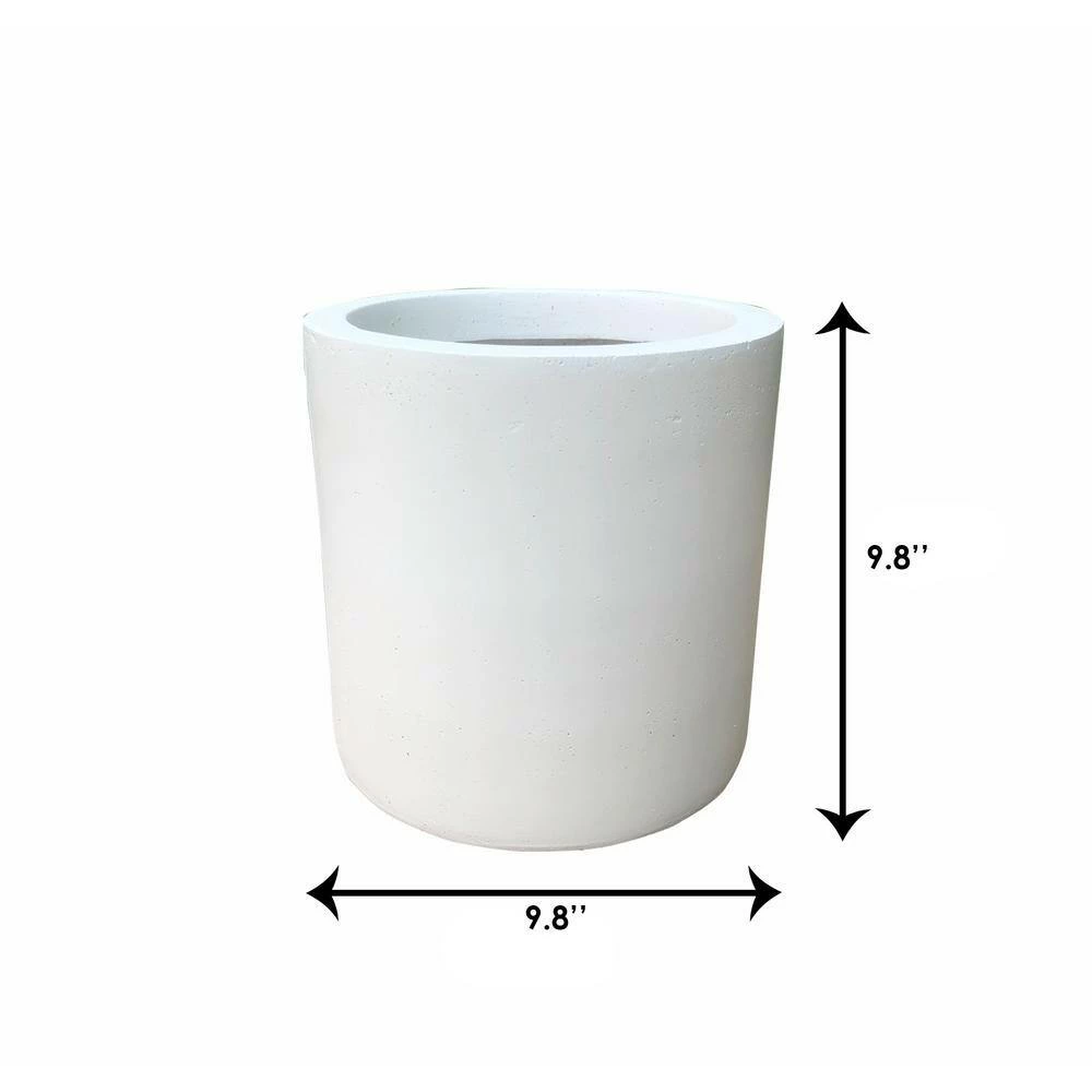 KANTE 9.8 in. W Round Pure White Concrete/Fiberglass Indoor Outdoor Modern Seamless Planter 7 KANTE 9.8 in. W Round Pure White Concrete/Fiberglass Indoor Outdoor Modern Seamless Planter - Image 5