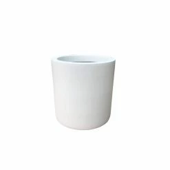 KANTE 9.8 in. W Round Pure White Concrete/Fiberglass Indoor Outdoor Modern Seamless Planter