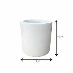 KANTE 12.9 in. W Round Pure White Concrete/Fiberglass Indoor Outdoor Modern Seamless Planter -Vigoro Platers Store pure white kante plant pots osc0119b c80011 44 1000
