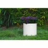 KANTE 12.9 in. W Round Pure White Concrete/Fiberglass Indoor Outdoor Modern Seamless Planter -Vigoro Platers Store pure white kante plant pots osc0119b c80011 64 1000