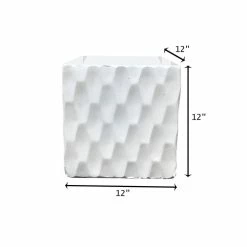 KANTE 12 in. H Square Pure White Concrete/Fiberglass Indoor Outdoor Elegant Retro Planter -Vigoro Platers Store pure white kante plant pots osf0201b c80011 76 1000