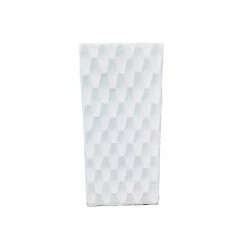KANTE 23.6 in. H Square Pure White Concrete/Fiberglass Indoor Outdoor Elegant Retro Tall Planter -Vigoro Platers Store pure white kante plant pots osf0202b c80011 fa 1000