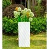 KANTE 27.6 in. H Square Pure White Concrete/Fiberglass Indoor Outdoor Elegant Retro Tall Planter -Vigoro Platers Store pure white kante plant pots osf0202c c80011 64 1000