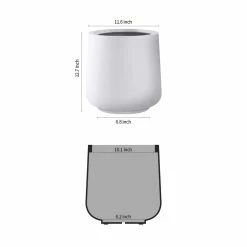 KANTE 13.4 in. H Pure White Tuliped Round Concrete Planter, Outdoor Indoor Large Planter Pots, Containers with Drainage Holes -Vigoro Platers Store pure white kante plant pots rf2015022c c80011 4f 1000