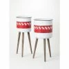 SULLIVANS Red & White Reindeer Metal and Wood Planter Stand (Set of 2) 1 SULLIVANS Red & White Reindeer Metal and Wood Planter Stand (Set of 2) -Vigoro Platers Store red sullivans plant pots met1741 64 1000