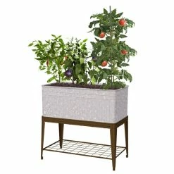 Vigoro Vintage Steel Stand Up Garden Planter with Stand -Vigoro Platers Store rust and galvanized vigoro elevated garden beds 82231hd 4f 1000