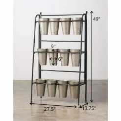 SULLIVANS Metal 12 Vase Floral Display -Vigoro Platers Store silver sullivans plant pots met1474 1f 1000