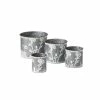 SULLIVANS Silver Metal Flower Patterned Planter (Set of 4) 1 SULLIVANS Silver Metal Flower Patterned Planter (Set of 4) -Vigoro Platers Store silver sullivans plant pots met1702 64 1000