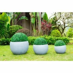 KANTE 20 in., 16 in. and 12 in. W Round Slate Gray Concrete/Fiberglass Indoor Outdoor Elegant Bowl Planters (Set of 3) -Vigoro Platers Store slate gray kante plant pots osc0049abc c60611 4f 1000