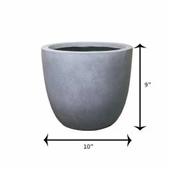 KANTE 10 in. W Round Slate Gray Concrete/Fiberglass Indoor Outdoor Elegant Planter -Vigoro Platers Store slate gray kante plant pots osc0050a c60611 31 1000