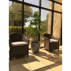 KANTE 10 in. W Round Slate Gray Concrete/Fiberglass Indoor Outdoor Elegant Planter -Vigoro Platers Store slate gray kante plant pots osc0050a c60611 44 1000