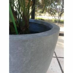 KANTE 10 in. W Round Slate Gray Concrete/Fiberglass Indoor Outdoor Elegant Planter -Vigoro Platers Store slate gray kante plant pots osc0050a c60611 66 1000