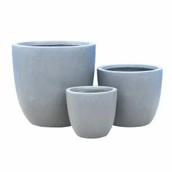 KANTE 18", 14" and 10"W Round Slate Gray Lightweight Concrete/Fiberglass Indoor Outdoor Elegant Seamless Planters (Set of 3) 13 KANTE 18", 14" and 10"W Round Slate Gray Lightweight Concrete/Fiberglass Indoor Outdoor Elegant Seamless Planters (Set of 3) -Vigoro Platers Store slate gray kante plant pots osc0050abc c60611 c3 1000