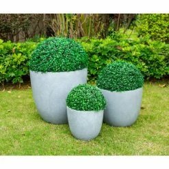 KANTE 18", 14" and 10"W Round Slate Gray Lightweight Concrete/Fiberglass Indoor Outdoor Elegant Seamless Planters (Set of 3) 17 KANTE 18", 14" and 10"W Round Slate Gray Lightweight Concrete/Fiberglass Indoor Outdoor Elegant Seamless Planters (Set of 3) -Vigoro Platers Store slate gray kante plant pots osc0050abc c60611 fa 1000