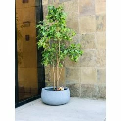 KANTE 20 in. W Round Slate Gray Lightweight Concrete/Fiberglass Indoor Outdoor Elegant Bowl Planter -Vigoro Platers Store slate gray kante plant pots osc0051c c60611 66 1000