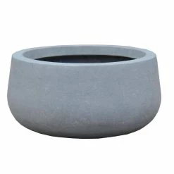 KANTE 20 in. W Round Slate Gray Lightweight Concrete/Fiberglass Indoor Outdoor Elegant Bowl Planter -Vigoro Platers Store slate gray kante plant pots osc0051c c60611 c3 1000