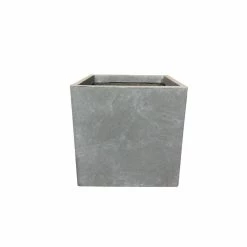 KANTE 10 in. W Square Slate Gray Lightweight Concrete/Fiberglass Indoor Outdoor Modern Elegant Planter -Vigoro Platers Store slate gray kante plant pots osf0001a c60611 66 1000