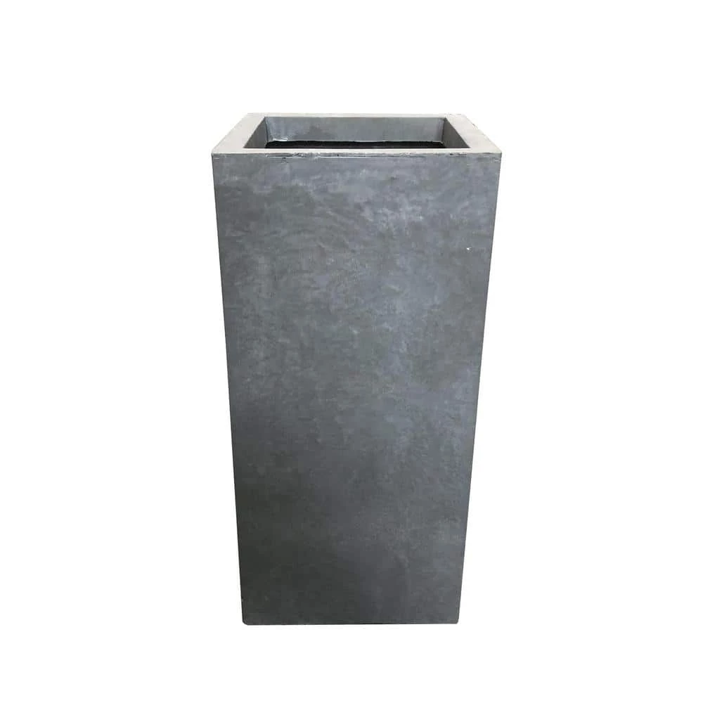 KANTE 24 in. H Square Slate Gray Concrete/Fiberglass Indoor Outdoor Elegant Tall Planter 4 KANTE 24 in. H Square Slate Gray Concrete/Fiberglass Indoor Outdoor Elegant Tall Planter - Image 2