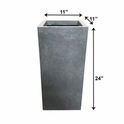 KANTE 24 in. H Square Slate Gray Concrete/Fiberglass Indoor Outdoor Elegant Tall Planter 13 KANTE 24 in. H Square Slate Gray Concrete/Fiberglass Indoor Outdoor Elegant Tall Planter -Vigoro Platers Store slate gray kante plant pots osf0002b c60611 fa 1000