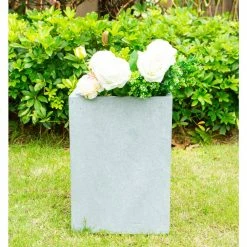 KANTE 13 in. H Square Slate Gray Lightweight Concrete/Fiberglass Indoor Outdoor Modern Planter 14 KANTE 13 in. H Square Slate Gray Lightweight Concrete/Fiberglass Indoor Outdoor Modern Planter -Vigoro Platers Store slate gray kante plant pots osf0007a c60611 1f 1000