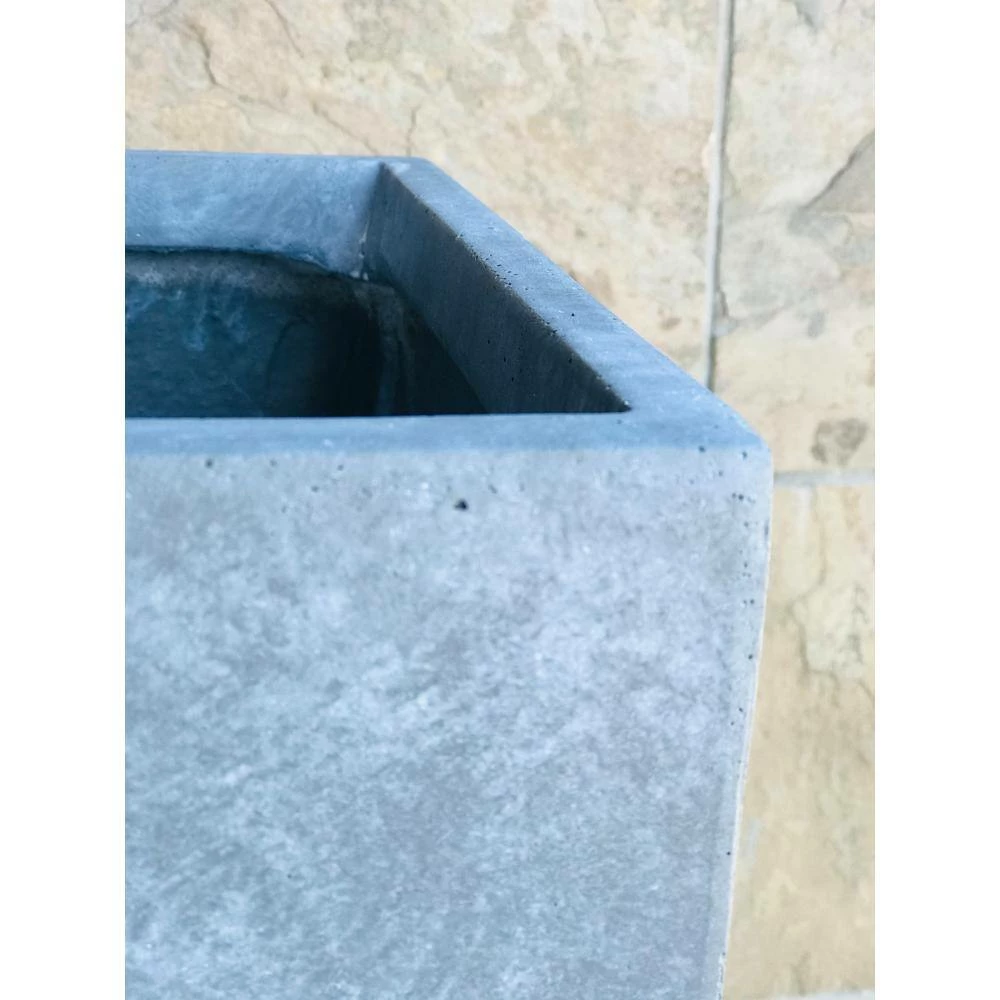 KANTE 13 in. H Square Slate Gray Lightweight Concrete/Fiberglass Indoor Outdoor Modern Planter 10 KANTE 13 in. H Square Slate Gray Lightweight Concrete/Fiberglass Indoor Outdoor Modern Planter - Image 8