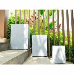 KANTE 19 in. x 16 in. and 13 in. H Square Slate Gray Concrete/Fiberglass Indoor Outdoor Elegant Planters (Set of 3) -Vigoro Platers Store slate gray kante plant pots osf0007abc c60611 4f 1000