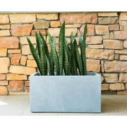 KANTE 23 in. L Rectangular Slate Gray Concrete/Fiberglass Indoor Outdoor Modern Planter -Vigoro Platers Store slate gray kante plant pots osf0104a c60611 4f 1000