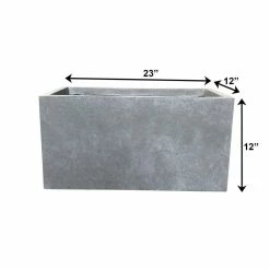 KANTE 23 in. L Rectangular Slate Gray Concrete/Fiberglass Indoor Outdoor Modern Planter -Vigoro Platers Store slate gray kante plant pots osf0104a c60611 fa 1000