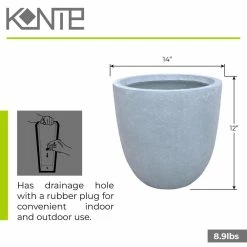 KANTE 12 in. Tall Slate Gray Lightweight Concrete Round Modern Outdoor Planter -Vigoro Platers Store slate gray kante plant pots rc0050b c60611 44 1000