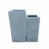 KANTE 19 in. and 16 in. Tall Slate Gray Lightweight Concrete Tall Square Outdoor Planters, Large and Medium (Set of 2) -Vigoro Platers Store slate gray kante plant pots rf0007bc c60611 64 1000