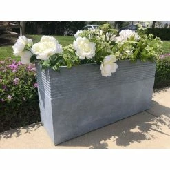 KANTE 31.5 in. L Slate Gray Lightweight Concrete Modern Rectangle Outdoor Planter -Vigoro Platers Store slate gray kante plant pots rf0131b c60611 4f 1000