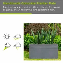 KANTE 31.5 in. L Slate Gray Lightweight Concrete Modern Rectangle Outdoor Planter -Vigoro Platers Store slate gray kante plant pots rf0131b c60611 c3 1000