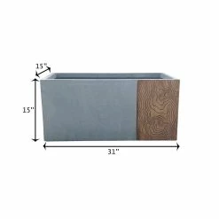 KANTE 31 in. L Rectangular Timber Ridge Concrete/Fiberglass Indoor Outdoor Elegant Long Planter 21 KANTE 31 in. L Rectangular Timber Ridge Concrete/Fiberglass Indoor Outdoor Elegant Long Planter -Vigoro Platers Store timber ridge kante plant pots osf0219b c80811 d4 1000