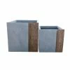 KANTE 16 in. and 12 in. Tall Timber Ridge Lightweight Concrete Modern Square Outdoor Planter Set -Vigoro Platers Store timber ridge kante plant pots rf0217bc c80811 64 1000