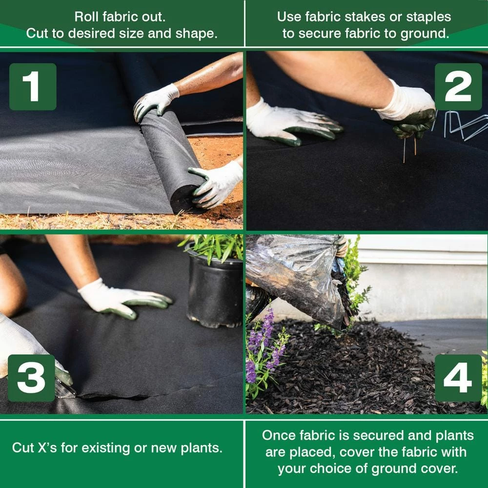 Vigoro 4 ft. x 100 ft. Weed Barrier Landscape Fabric 14 Vigoro 4 ft. x 100 ft. Weed Barrier Landscape Fabric - Image 12